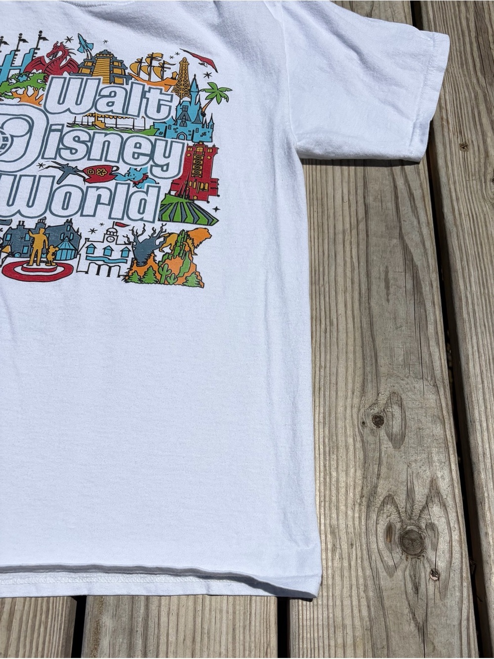 Disney Walt Disney World Shirt Mens M White Attractions Graphic Tee Theme Park - Picture 4 of 9